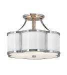 Retro ceiling lamps - Quintiesse Chance semi-flame - 2 light sources - Polished Nickel / Polished White Elstead Lighting QN-CHANCE-SF-S-PN - product 1