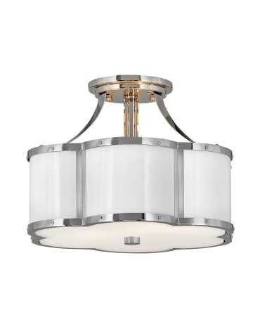 Quintiesse Chance semi-flame - 2 light sources - Polished Nickel / Polished White Elstead Lighting QN-CHANCE-SF-S-PN