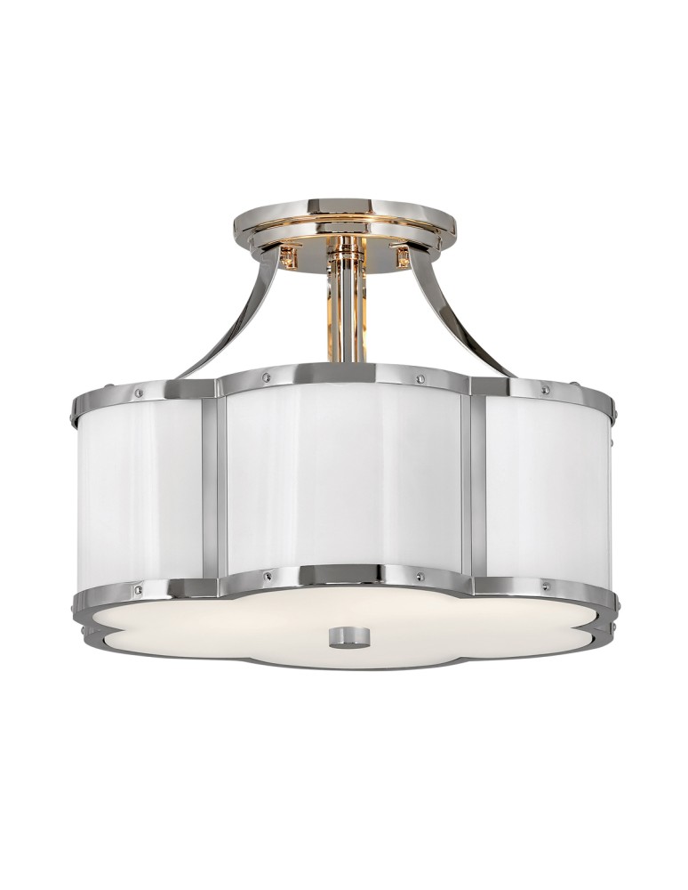 Retro ceiling lamps - Quintiesse Chance semi-flame - 2 light sources - Polished Nickel / Polished White Elstead Lighting QN-CHANCE-SF-S-PN - product kolory-swiatla.pl 1