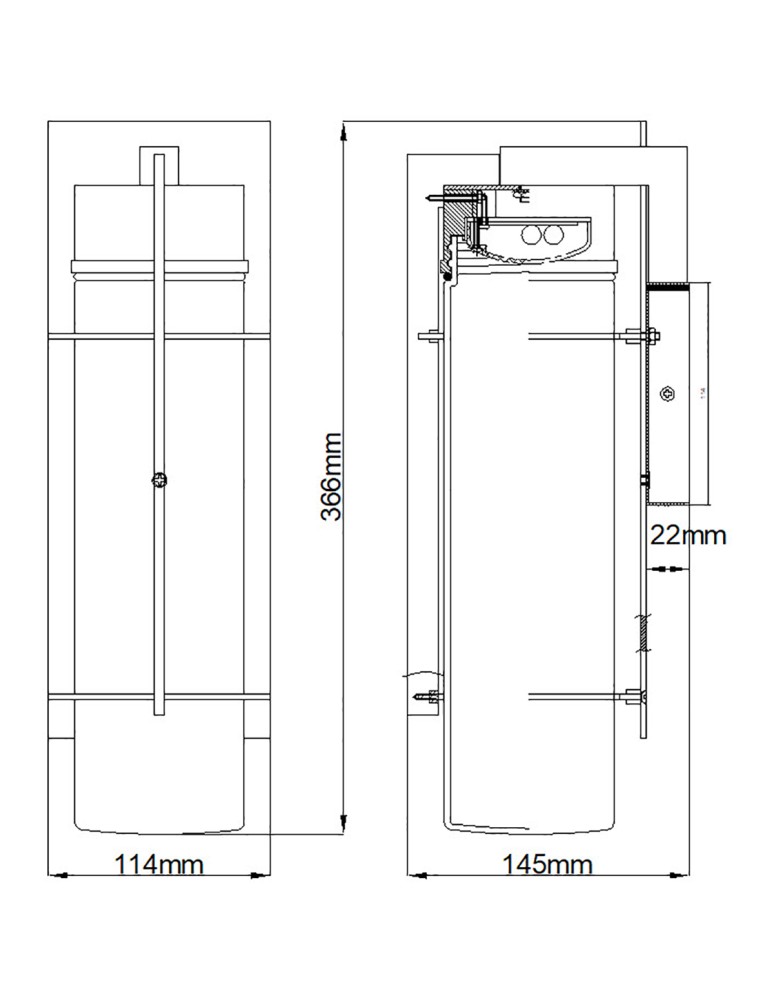 Outdoor wall lamps - Quintiesse Medium LED Eames IP44 wall lantern by Elstead Lighting QN-EAMES-LED-M-EK - product kolory-swiatla.pl 8