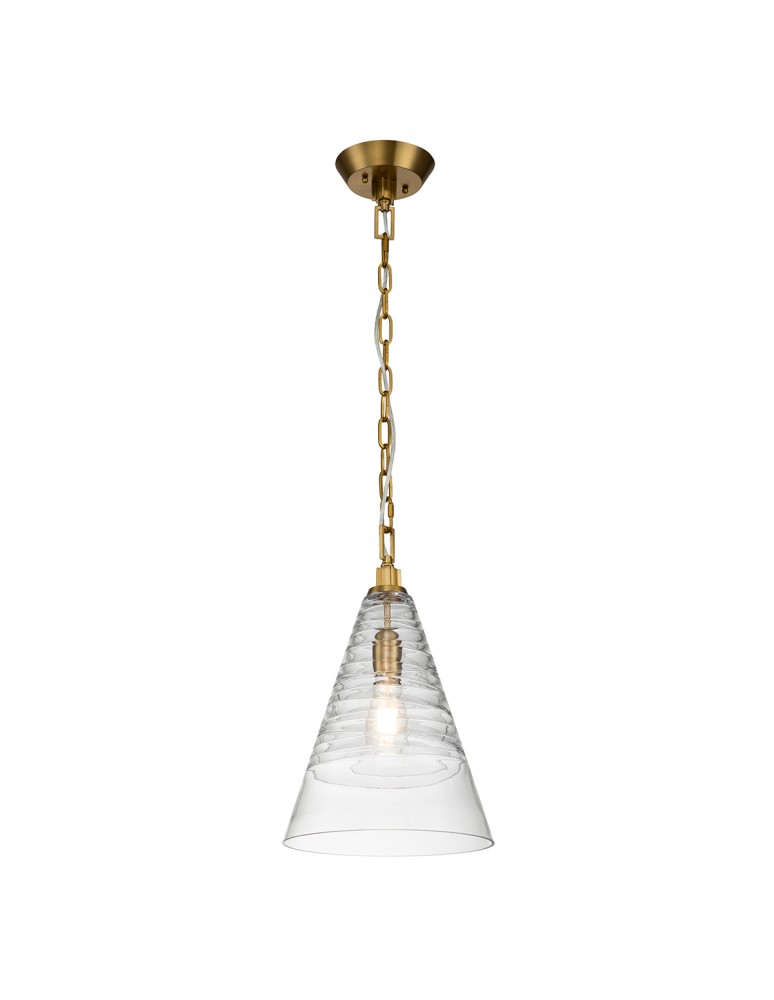 Pendant lamps - Quintiesse Elmore pendant lamp - 1 light source - Oxidized brass Elstead Lighting QN-ELMORE-P-BBS - product kolory-swiatla.pl 1