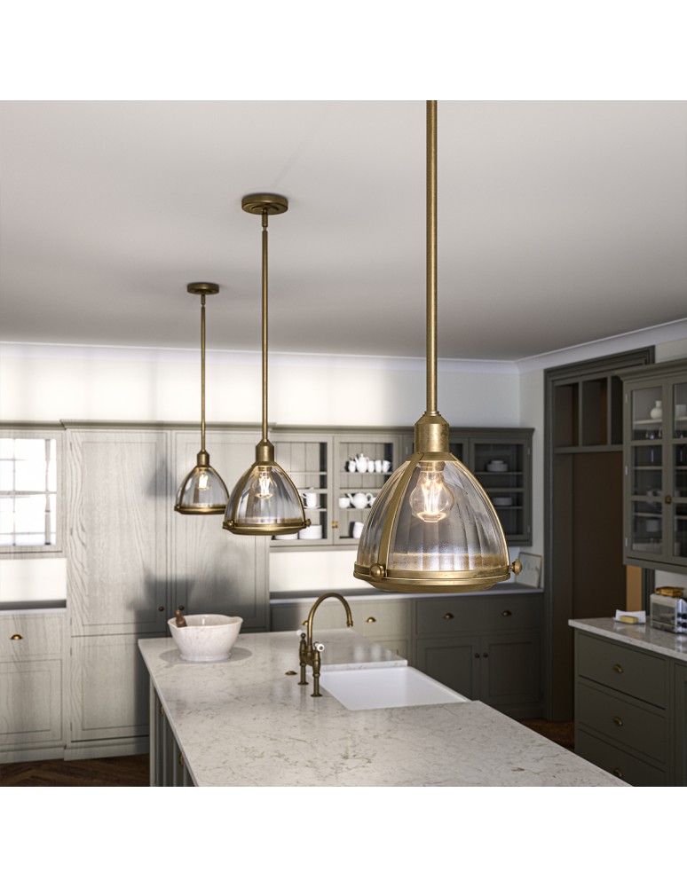 Quintiesse Lampa wisząca Elroy - 1 źródło światła - Stary mosiądz Elstead Lighting QN-ELROY-HB