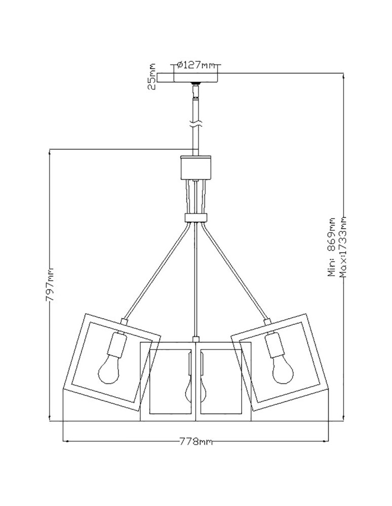 Pendant lamps - Quintiesse Ensemble Pendant Lantern - 5 light sources - Polished Nickel Elstead Lighting QN-ENSEMBLE5P-PN - product kolory-swiatla.pl 6