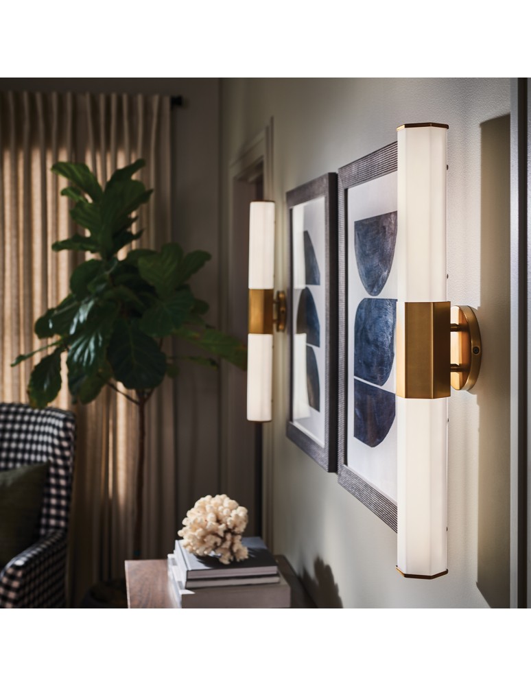 Bathroom wall lamps - Quintiesse LED wall lamp Facet - - Old brass IP44 Elstead Lighting QN-FACET-LED2-HB-BATH - product kolory-swiatla.pl 4
