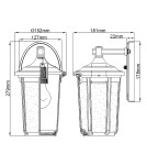 Outdoor wall lamps - Quintiesse Medium Fairfield wall lantern - 1 light source - Black IP44 Elstead Lighting QN-FAIRFIELD-M-BK - product 4