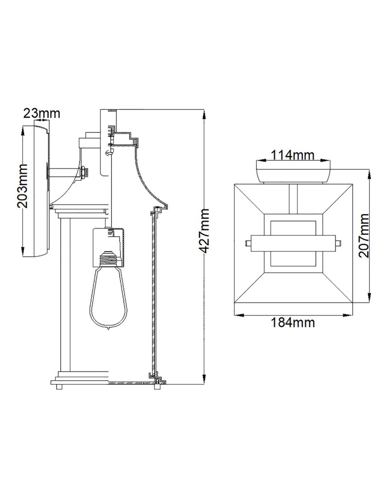 Outdoor wall lamps - Quintiesse Medium wall lantern Grant - 1 light source IP44 Elstead Lighting QN-GRANT-M-BU - product kolory-swiatla.pl 5