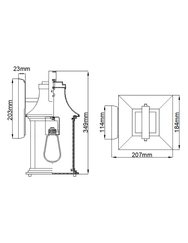 Quintiesse Mała latarnia naścienna Grant - 1 źródło światła IP44 Elstead Lighting QN-GRANT-S-BU