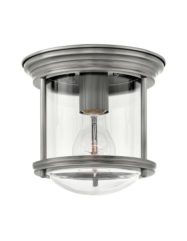 Quintiesse Mały plafon Hadrian - 1 źródło światła - Antyczny nikiel IP44 Elstead Lighting QN-HADRIAN-MINI-F-AN-CLEAR