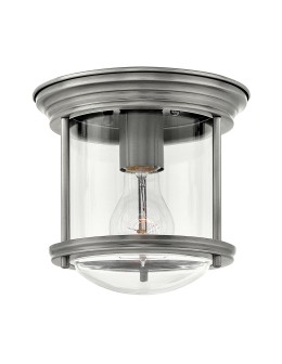Quintiesse Mały plafon Hadrian - 1 źródło światła - Antyczny nikiel IP44 Elstead Lighting QN-HADRIAN-MINI-F-AN-CLEAR