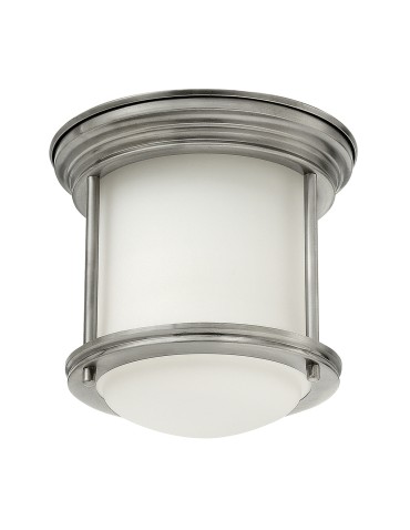 Quintiesse Mały plafon Hadrian - 1 źródło światła - Antyczny nikiel IP44 Elstead Lighting QN-HADRIAN-MINI-F-AN-OPAL