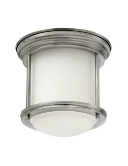Quintiesse Mały plafon Hadrian - 1 źródło światła - Antyczny nikiel IP44 Elstead Lighting QN-HADRIAN-MINI-F-AN-OPAL