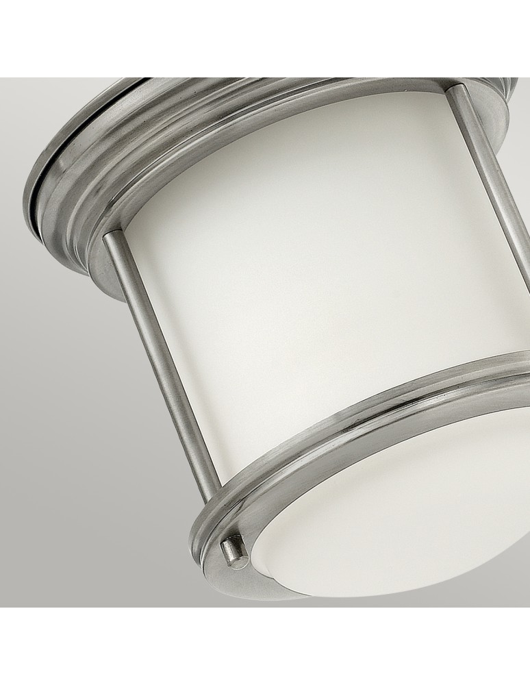 Quintiesse Mały plafon Hadrian - 1 źródło światła - Antyczny nikiel IP44 Elstead Lighting QN-HADRIAN-MINI-F-AN-OPAL