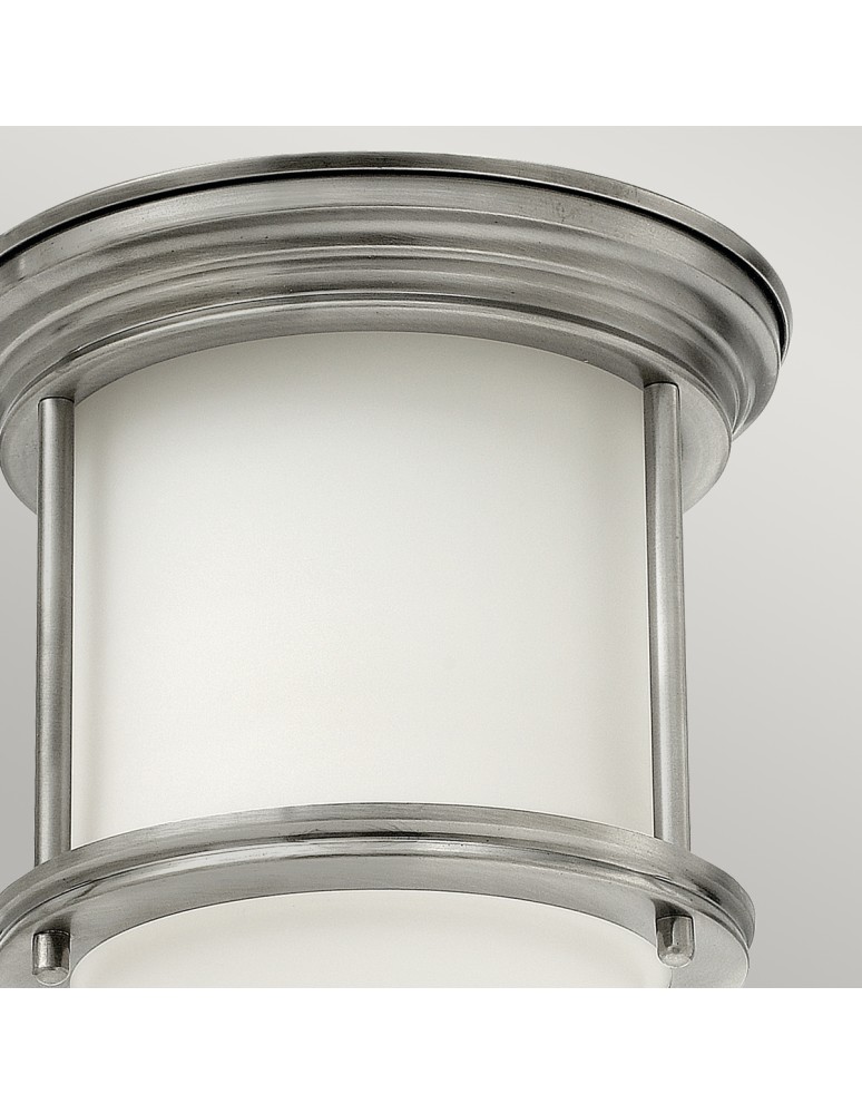 Quintiesse Mały plafon Hadrian - 1 źródło światła - Antyczny nikiel IP44 Elstead Lighting QN-HADRIAN-MINI-F-AN-OPAL