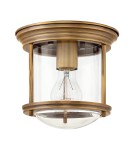 Quintiesse Mały plafon Hadrian - 1 źródło światła - Szczotkowany brąz IP44 Elstead Lighting QN-HADRIAN-MINI-F-BR-CLEAR