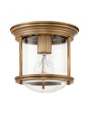 Quintiesse Mały plafon Hadrian - 1 źródło światła - Szczotkowany brąz IP44 Elstead Lighting QN-HADRIAN-MINI-F-BR-CLEAR