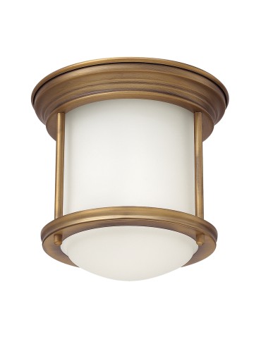 Quintiesse Hadrian small plafond - 1 light source - Brushed bronze IP44 Elstead Lighting QN-HADRIAN-MINI-F-BR-OPAL