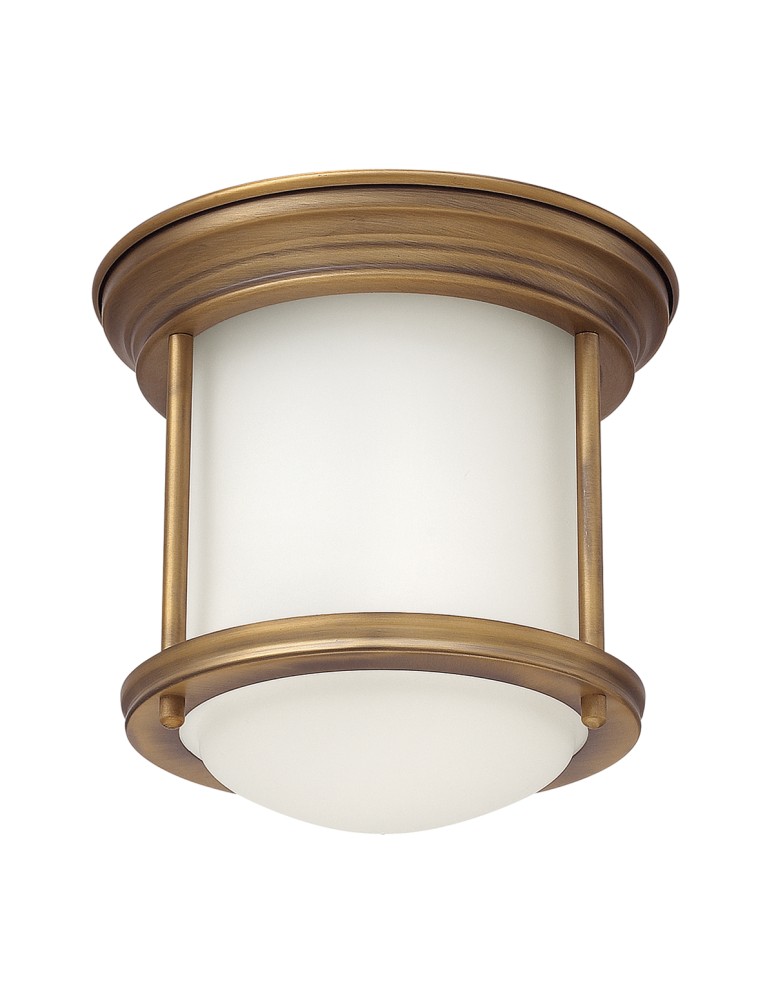 Quintiesse Mały plafon Hadrian - 1 źródło światła - Szczotkowany brąz IP44 Elstead Lighting QN-HADRIAN-MINI-F-BR-OPAL