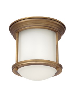 Quintiesse Hadrian small plafond - 1 light source - Brushed bronze IP44 Elstead Lighting QN-HADRIAN-MINI-F-BR-OPAL
