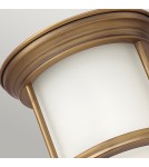 Quintiesse Mały plafon Hadrian - 1 źródło światła - Szczotkowany brąz IP44 Elstead Lighting QN-HADRIAN-MINI-F-BR-OPAL