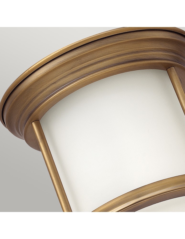 Quintiesse Mały plafon Hadrian - 1 źródło światła - Szczotkowany brąz IP44 Elstead Lighting QN-HADRIAN-MINI-F-BR-OPAL