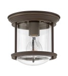 Quintiesse Mały plafon Hadrian - 1 źródło światła - Olejowany brąz IP44 Elstead Lighting QN-HADRIAN-MINI-F-OZ-CLEAR
