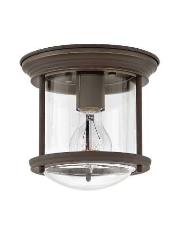 Quintiesse Mały plafon Hadrian - 1 źródło światła - Olejowany brąz IP44 Elstead Lighting QN-HADRIAN-MINI-F-OZ-CLEAR