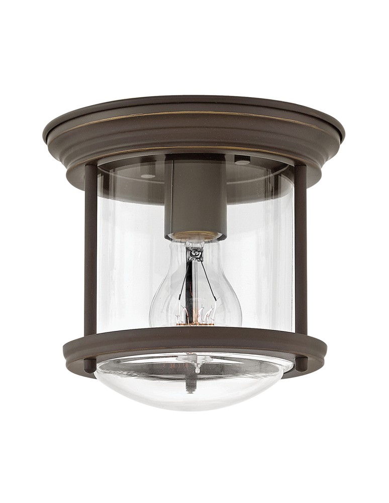 Quintiesse Mały plafon Hadrian - 1 źródło światła - Olejowany brąz IP44 Elstead Lighting QN-HADRIAN-MINI-F-OZ-CLEAR