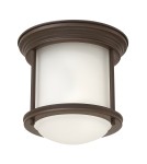 Quintiesse Mały plafon Hadrian - 1 źródło światła - Olejowany brąz IP44 Elstead Lighting QN-HADRIAN-MINI-F-OZ-OPAL