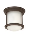 Quintiesse Hadrian small plafond - 1 light source - Oiled bronze IP44 Elstead Lighting QN-HADRIAN-MINI-F-OZ-OPAL