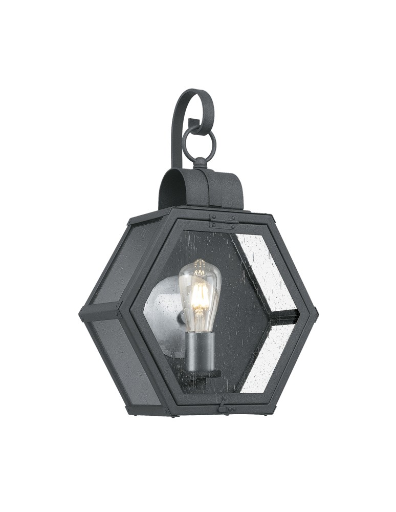 Outdoor wall lamps - Quintiesse Medium Heath wall lantern - 1 light source - Mottled black IP44 Elstead Lighting QN-HEATH-M-MB - product kolory-swiatla.pl 1