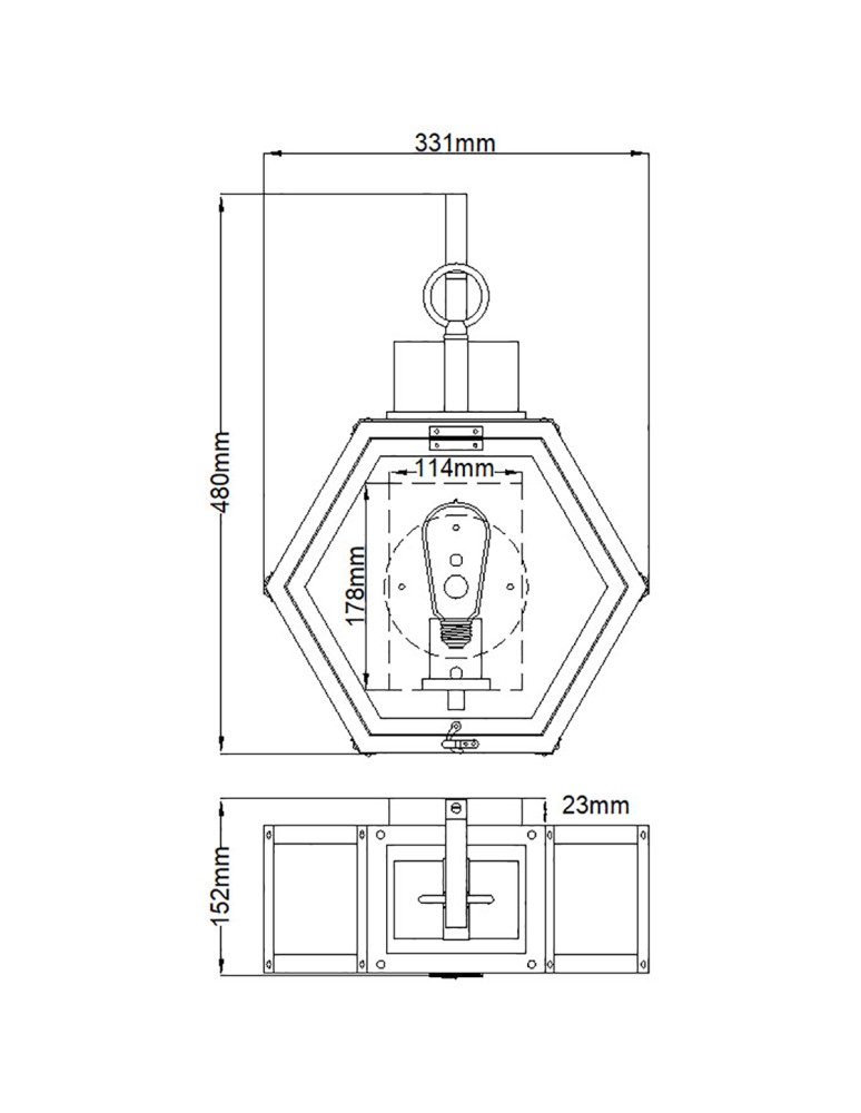 Outdoor wall lamps - Quintiesse Medium Heath wall lantern - 1 light source - Mottled black IP44 Elstead Lighting QN-HEATH-M-MB - product kolory-swiatla.pl 4