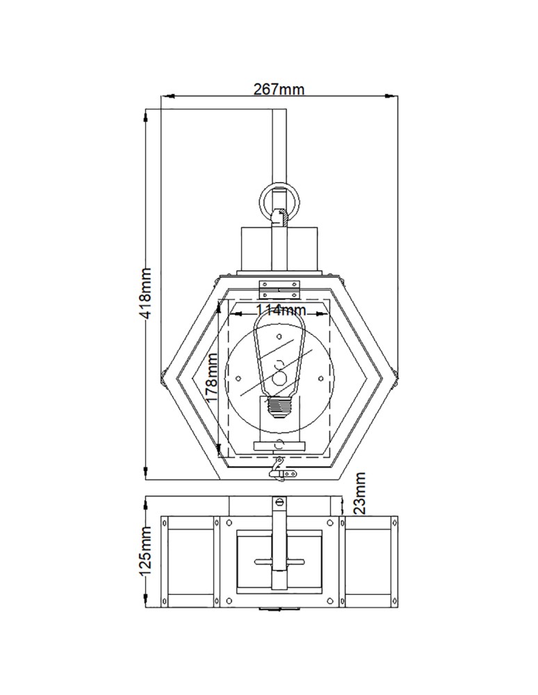 Outdoor wall lamps - Quintiesse Small Heath wall lantern - 1 light source - Oxidized Bronze IP44 Elstead Lighting QN-HEATH-S-BU - product kolory-swiatla.pl 6