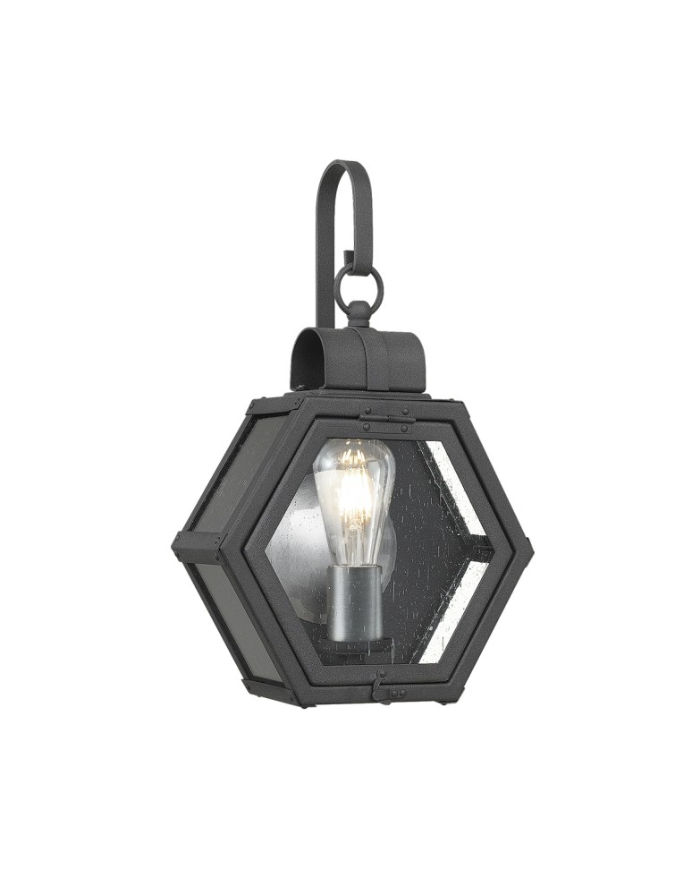 Outdoor wall lamps - Quintiesse Small Heath wall lantern - 1 light source - Mottled black IP44 Elstead Lighting QN-HEATH-S-MB - product kolory-swiatla.pl 1