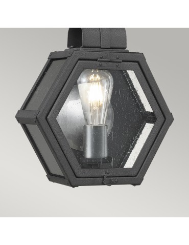 Quintiesse Small Heath wall lantern - 1 light source - Mottled black IP44 Elstead Lighting QN-HEATH-S-MB - product 2