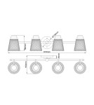 Bathroom wall lamps - Quintiesse Hudson wall lamp - 4 light sources IP44 Elstead Lighting QN-HUDSON4-BATH - product 6