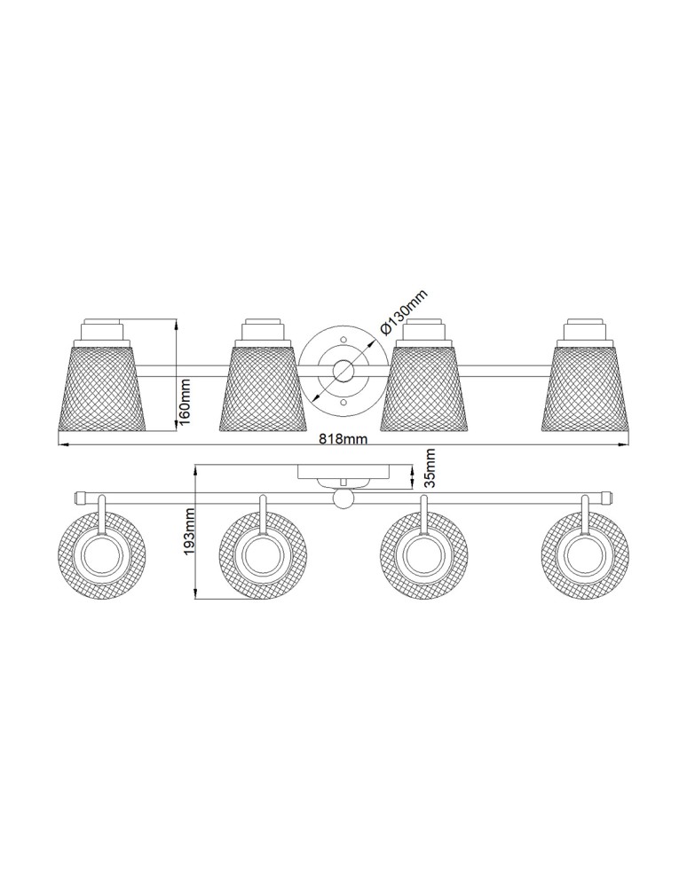 Bathroom wall lamps - Quintiesse Hudson wall lamp - 4 light sources IP44 Elstead Lighting QN-HUDSON4-BATH - product kolory-swiatla.pl 6