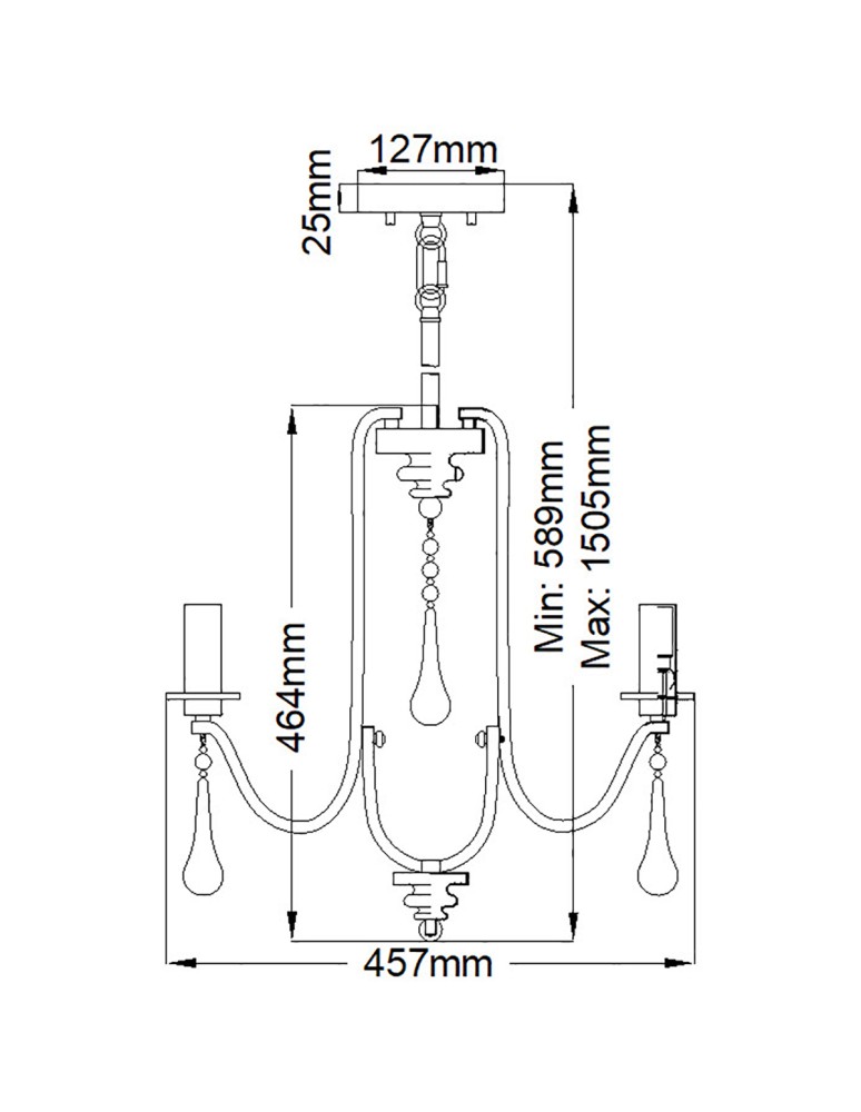 Quintiesse Żyrandol Karlee - 3 źródła światła Elstead Lighting QN-KARLEE3