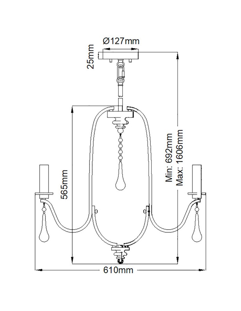 Quintiesse Żyrandol Karlee - 5 źródeł światła Elstead Lighting QN-KARLEE5