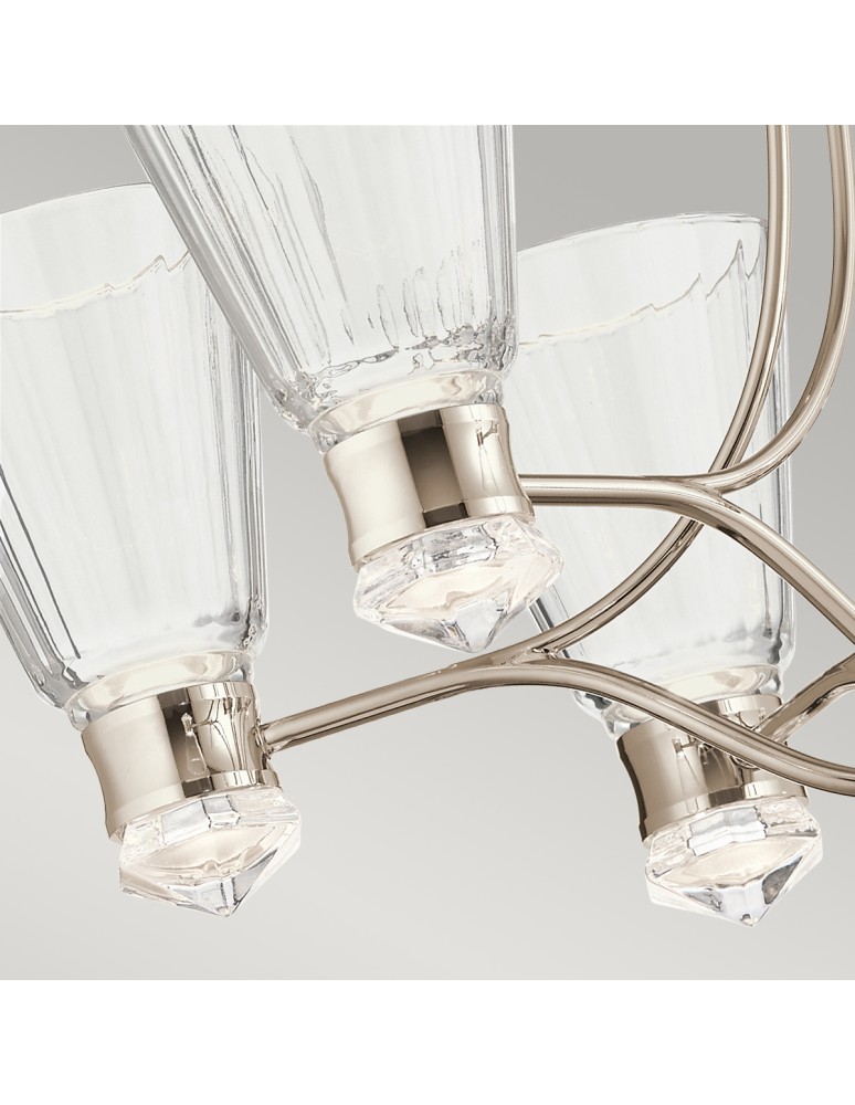 Classic chandeliers - Quintiesse Kayva IP44 LED Chandelier by Elstead Lighting QN-KAYVA13-PN - product kolory-swiatla.pl 5