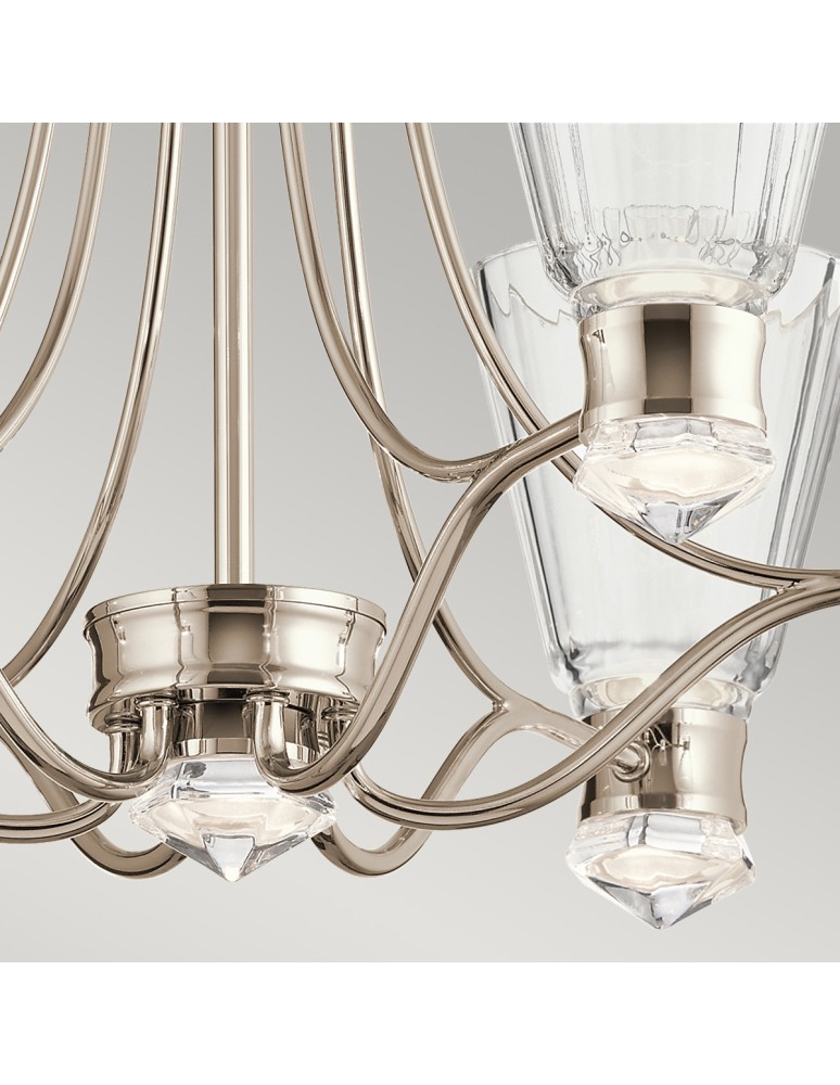 Classic chandeliers - Quintiesse Kayva IP44 LED Chandelier by Elstead Lighting QN-KAYVA13-PN - product kolory-swiatla.pl 6