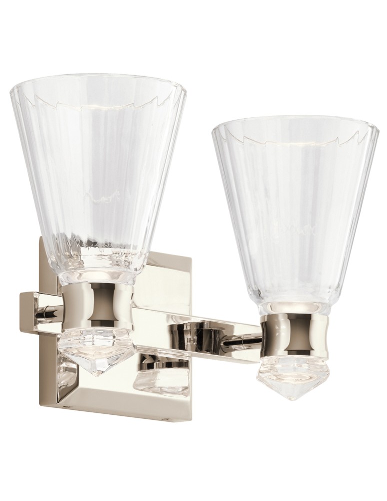 Bathroom wall lamps - Quintiesse Kayva IP44 LED wall lamp by Elstead Lighting QN-KAYVA2-PN - product kolory-swiatla.pl 1