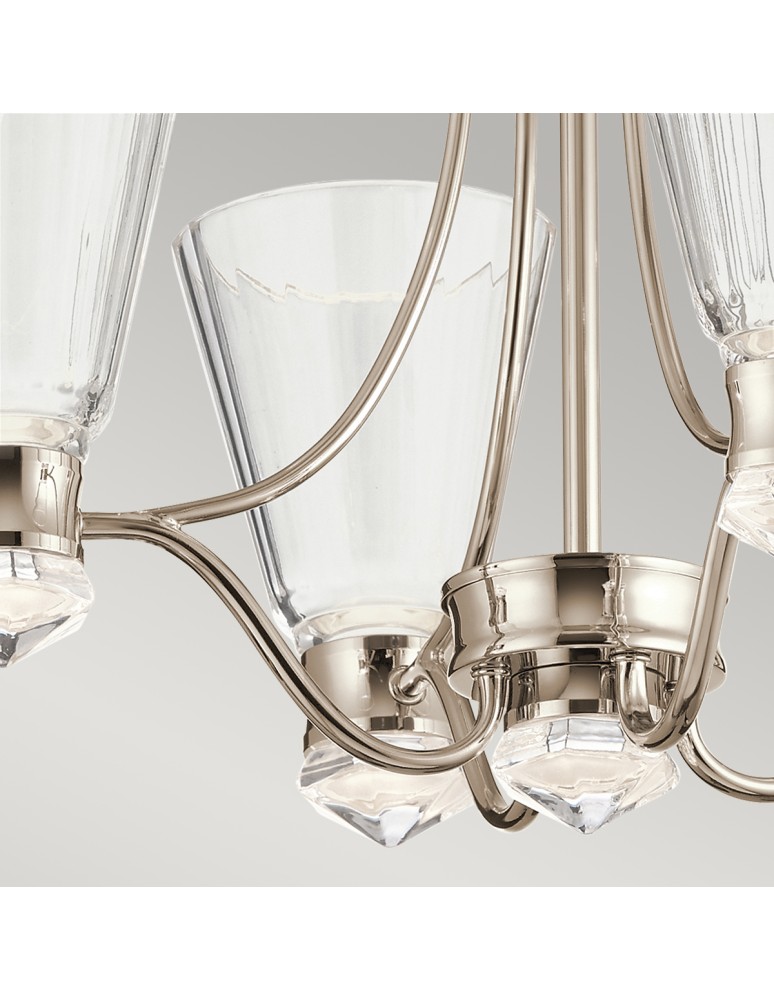 Classic chandeliers - Quintiesse Kayva IP44 LED Chandelier by Elstead Lighting QN-KAYVA9-PN - product kolory-swiatla.pl 5