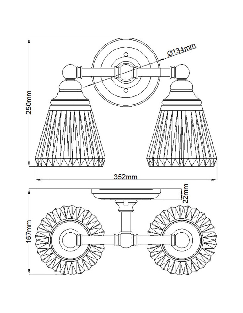 Bathroom wall lamps - Quintiesse Keynes wall lamp - 2 light sources IP44 Elstead Lighting QN-KEYNES2-BATH - product kolory-swiatla.pl 6