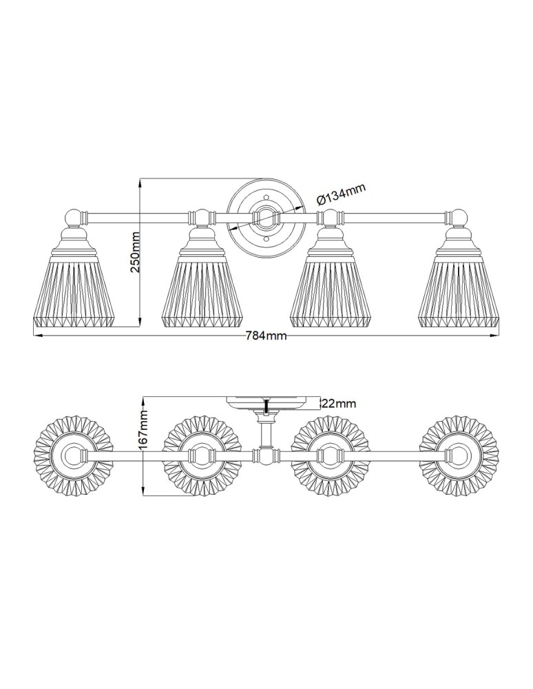 Quintiesse Kinkiet Keynes - 4 źródła światła IP44 Elstead Lighting QN-KEYNES4-BATH