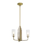 Modern chandeliers - Quintiesse Kimrose Chandelier - 3 light sources - Brushed natural brass Elstead Lighting QN-KIMROSE3-BNB - product 1