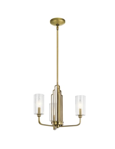 Quintiesse Żyrandol Kimrose - 3 źródła światła - Szczotkowany naturalny mosiądz Elstead Lighting QN-KIMROSE3-BNB