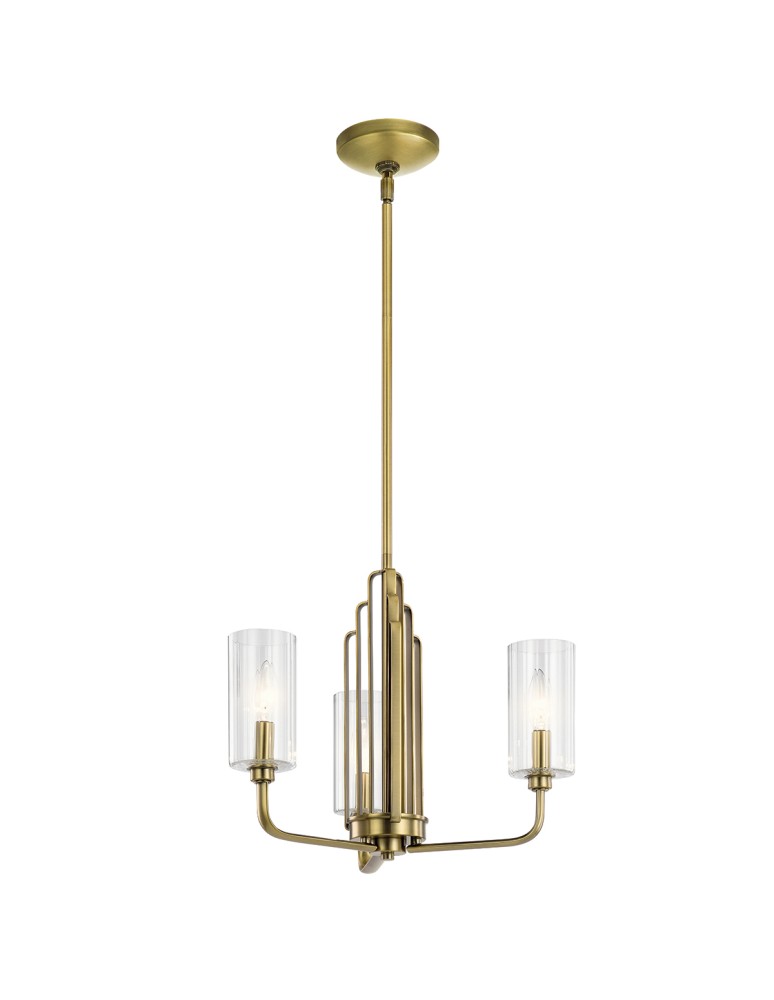 Quintiesse Żyrandol Kimrose - 3 źródła światła - Szczotkowany naturalny mosiądz Elstead Lighting QN-KIMROSE3-BNB