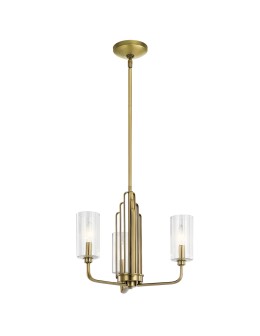 Quintiesse Kimrose Chandelier - 3 light sources - Brushed natural brass Elstead Lighting QN-KIMROSE3-BNB