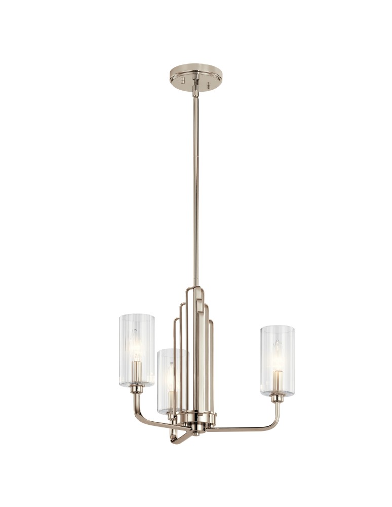 Modern chandeliers - Quintiesse Kimrose Chandelier - 3 light sources - Polished Nickel Elstead Lighting QN-KIMROSE3-PN - product kolory-swiatla.pl 1