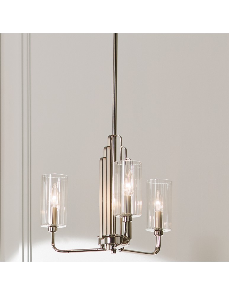 Modern chandeliers - Quintiesse Kimrose Chandelier - 3 light sources - Polished Nickel Elstead Lighting QN-KIMROSE3-PN - product kolory-swiatla.pl 5